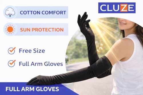 Image of Women's Driving Gloves, Printed Cotton Full Hand Summer Gloves for Protection from Sun Burn /Heat /Pollution (Pack of 1 Pair)