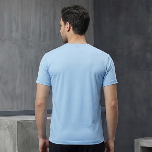 Image of playR Men's Polyester Adult Training Tee - Round Neck Half Sleeve Regular Fit DRIVENT, Lightweight Breathable Activewear for Gym Running Workout Yoga All Season