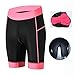 Womens Bike Shorts Cycling Shorts for Women Girls for Mountain BMX Road Biking Pro Team Sports, Short Pants Cool Max Padded Bottoms Red Pad(Pink XXXL)