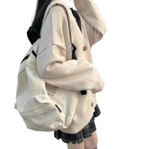 Image of Women's Japanese College Style Loose V-Neck Knitted Cardigan Female JK Jacket Japanese School Uniform Beige