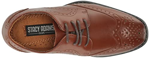 Stacy Adams Boy's Kaine Wingtip Oxford, Cognac, 4.5 Big Kid #TOP4