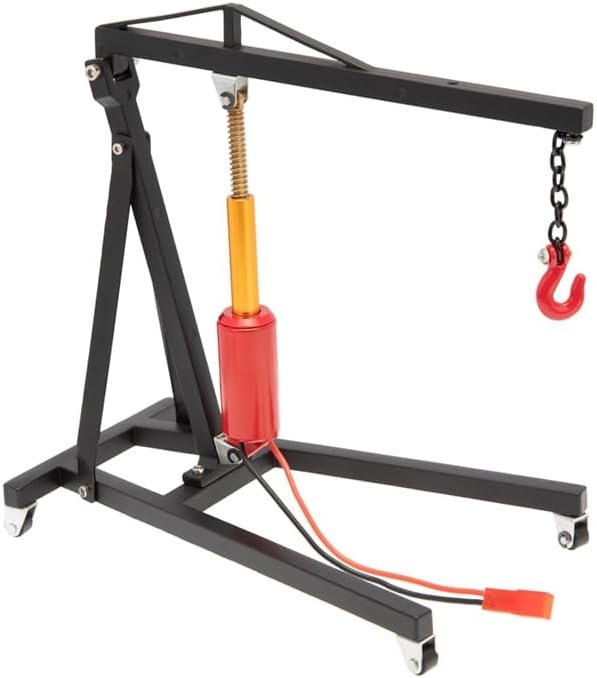 Lilianos Metal Electric Crane Engine Maintenance Bracket Engine Stand Jack for 1/10 RC Crawler Car Lilianos4 Axial SCX10 - (Color: Black)