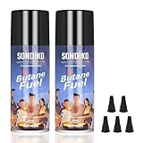 Sondiko Butane Refill, Premium Butane Fuel Canister 100ml, Premium Quality Fuel for Jet Flame Lighters and Torches(2 Can)