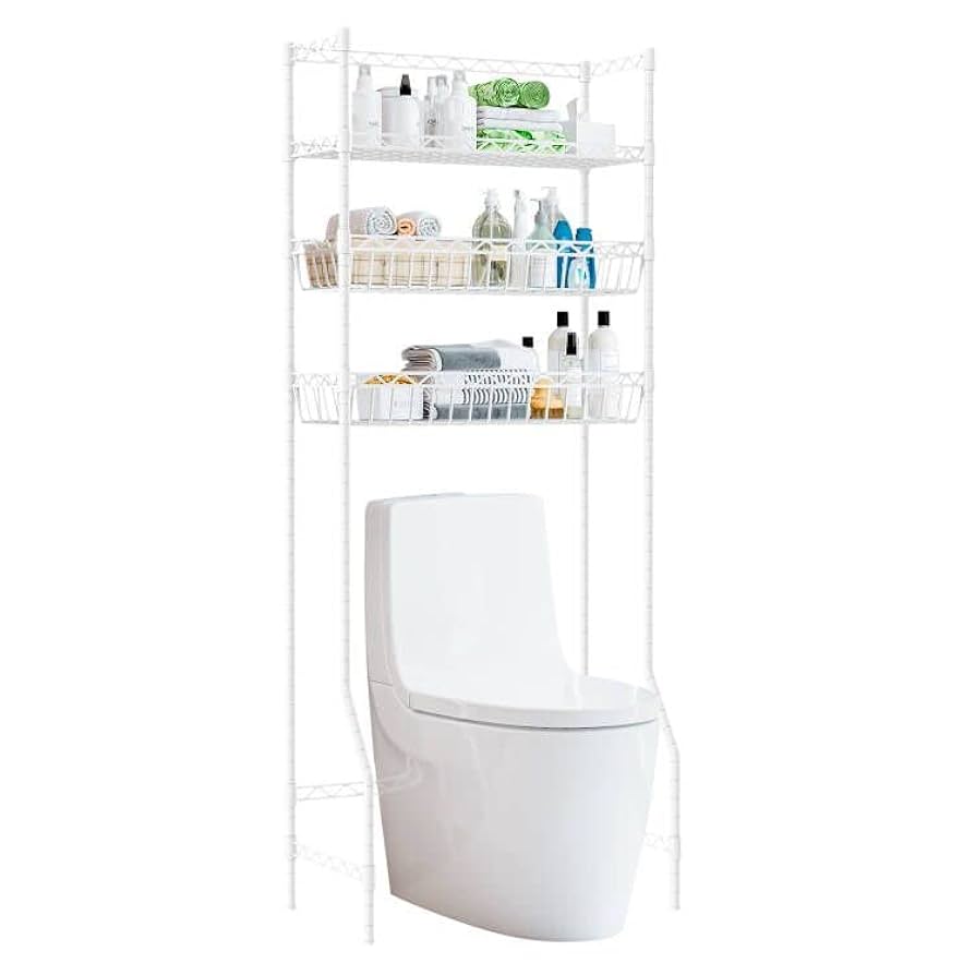 浴室置物棚トイレ着地多層収納棚洗濯ラック% Amazon | トイレの上の物置スペース、2/3階独立式トイレの上の