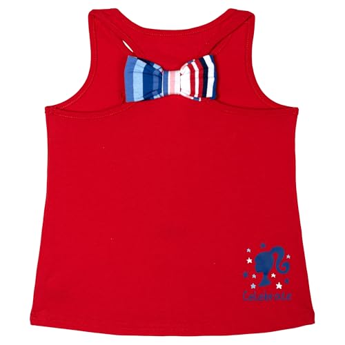 Image of Barbie Girls Ribbed Tank Top and French Terry Shorts Outfit Set Toddler to Big Kid Sizes (2T - 14-16)