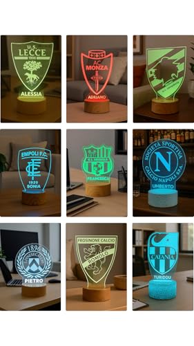 🎁 Idea Regalo Originale per Tifosi – Sorprendi amici, parenti o il tuo partner con una lampada decorativa personalizzata 🥰. Un pensiero perfetto per compleanni, Natale, anniversari o semplicemente per dire: “Forza la nostra squadra del cuore!”