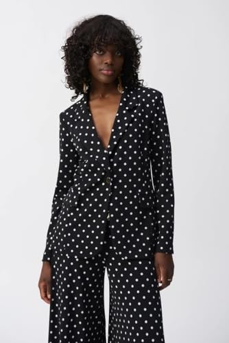 Women's Silky Knit Dot Print Boxy Blazer4