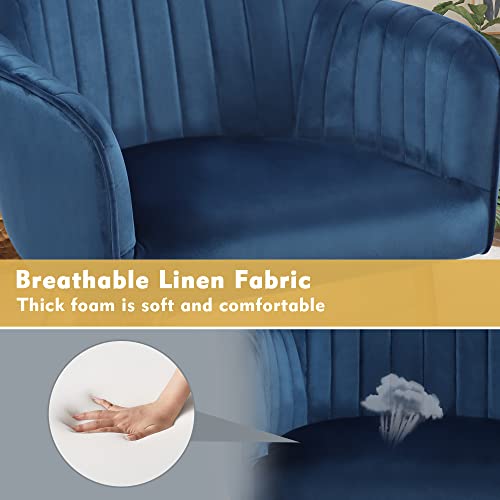 Lsspaid Velvet Dining Chairs Set Of 4, Velvet Accent Chair, Living Room Chair, Upholstered Side Chair, Golden Metal Legs Armchair, Blue #TOP5