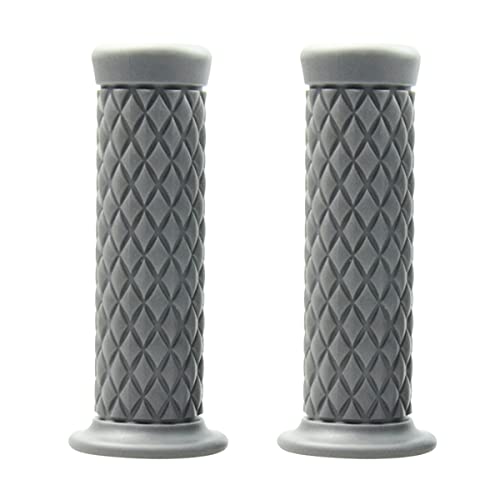 Image of Motorcycle Hand Grips, Non Slip Rubber Bar for 7 /8 inch 22mm /24mm Handles, Vintage Motorbike Thruster Grip, Handlebar for Hand Comfort, Universal for Motocross Scooter Dirt Bike, Open End (Gray)
