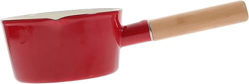 Zerodeko Olla de leche pequeña de esmalte Calentador de queso Olla de leche para hervir olla calentador de mantequilla Sartén para fundir dulces