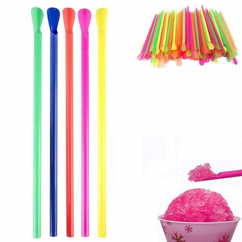 500 Pitillos Cuchara Desechables Multicolor 20 cm miniatura 4