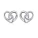 925 Sterling Silver Jewelry"I Love You To The Moon and Back" Love Heart Stud Earrings