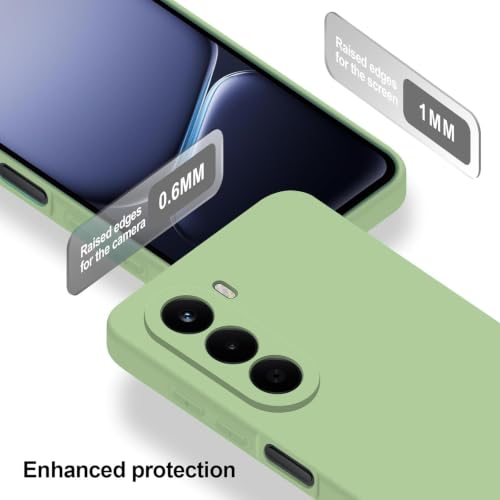 Image of DIZORO Microfiber Candy Compatible for Oneplus Nord ce6 lite 5G Smooth Touch Cushion Liquid Soft Silicone Gel Rubber Phone Case Non-Slip Full Body Protective Shockproof Back Cover - Matcha