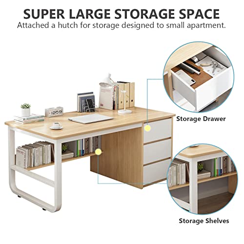 Bureau d'ordinateur à 3 tiroirs compact et fonctionnel pour trier - 2