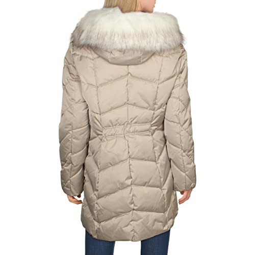 Tahari Womens Brie Wool Quilted Puffer Coat Gray S #TOP2