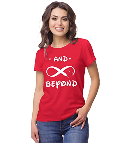 Image of Hangout Hub Men's & Women's Round Neck T-Shirt-To Infinity & Beyond-Pack of 2-Couple T-Shirts