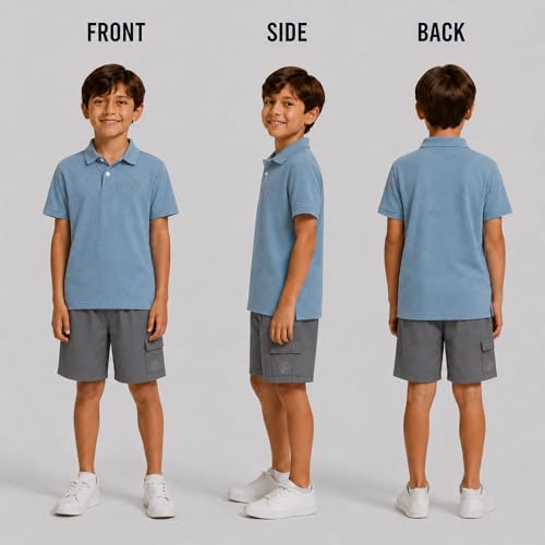 Image of AEROPOSTALE Boys Shorts Set 2 Piece Polo Shirt and Matching Shorts | Structured Collar, Two-Button Placket, Embroidered Logo Detail, Short Sleeve Design