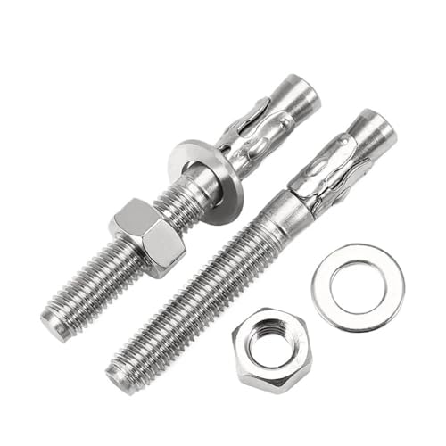 1Pcs M6 M8 M10 M12 M16 304 Stainless Steel Expansion Screw Wedge Anchor Through Bolt Expansion Bolt Metal Screws(M8x100mm)