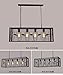 Modeen 4 Luces Retro Hierro Industrial Araña de metal Rectangular Diamante Hueco...