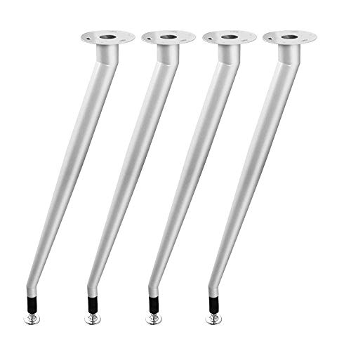 4 patas de muebles de hierro forjado inclinadas en forma de cono de metal, 4 patas de repuesto ajustables para mesas de café y escritorios de cristal