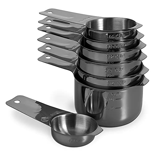 Image of 7-Piece 18 /8 Stainless Steel Measuring Cups Set, Dark Gray