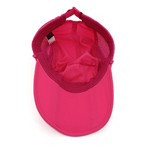 Llmoway Kid Outdoor Breathable Safari Caps Flap Hats With Mask Uv Protection Hat Detachable Rose Red #TOP5