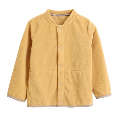 RKSTN Fleece Sherpa Jacket for Kids Boys Girls Fall Winter Coats Toddler Children Button Stand-Up Collar Outwear