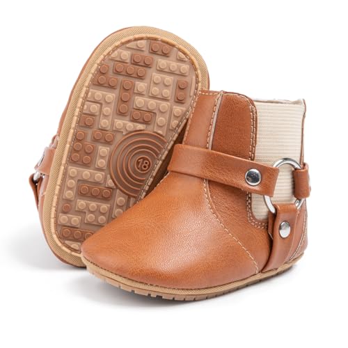 Image of Meckior Baby Girls Cowboy Tassel Boots Side Zipper Moccasins Soft Bottom Non-Slip Toddler Shoe