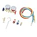 Air Conditioning Pressure Gauge R410 22 134A 3 Way AC Diagnostic Manifold Gauge Tube Set Refrigerant Charging Tool with Adjustable Hose for Automotive HVAC Maintenance