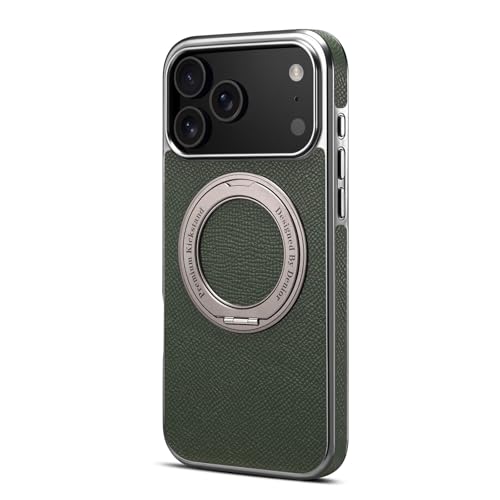 Coque iPhone 14 Pro Max verte antichoc rigide à anneau support