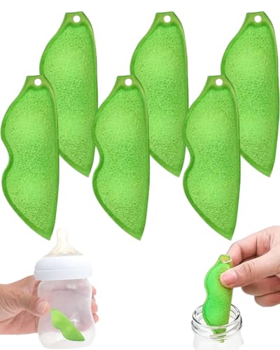 TPZORJX 6PCS Limpiador de Botellas, Botella Esponja Limpiador de Botellas, Magic Beans Botella Limpia Frijoles, Frijoles Botella Esponja Limpiadora para una Variedad de tamaños de Botellas