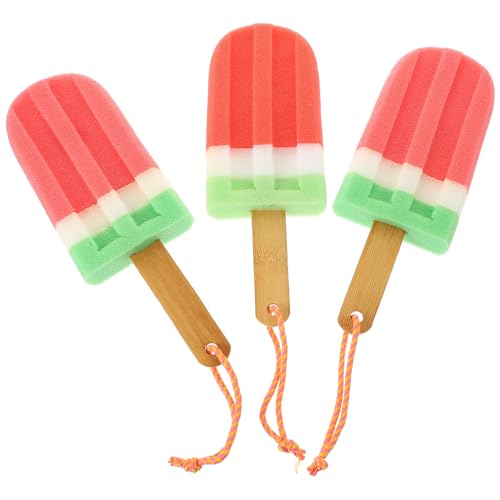 DOITOOL 3 Piezas Toalla para Frotar el Cuerpo Esponja Creativa para Baño Forma de Bola de Helado Blando y Cómodo Color Aleatorio Varios estilos Adecuado para Ducha y Limpieza Corporal