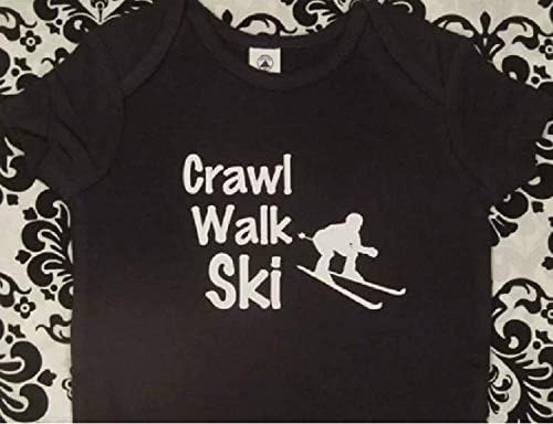 crawl walk ski baby one piece skiing bodysuit future skier