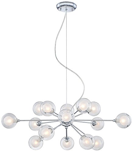 Possini Euro Design Spheres Chrome Sputnik Chandelier 30" Wide Mid Century Modern Glass Ball Halogen 15-Light Fixture For Dining Room House Foyer Entryway Kitchen Bedroom Living Room High Ceilings #TOP7