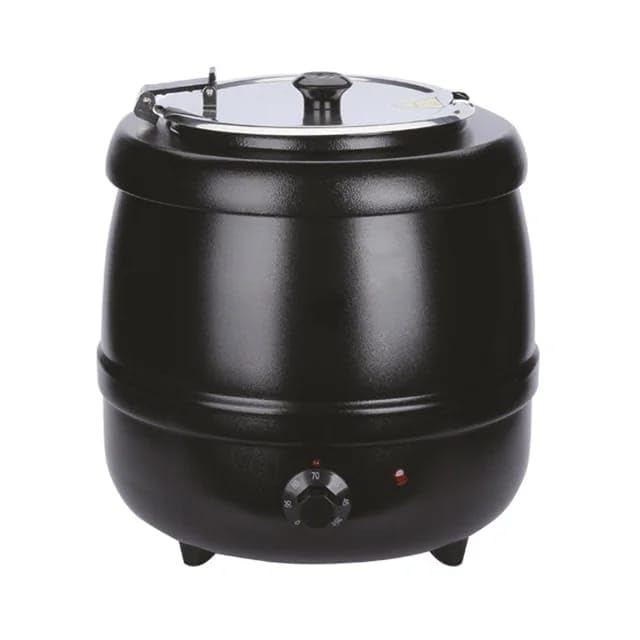 Paulsons Hospitality Soup Kettle with 10 Liter Internal Container Electric Pot with Keep Warm Function, Heavy Duty Commercial Electric Soup Pot Black (Pack of 1Pc)