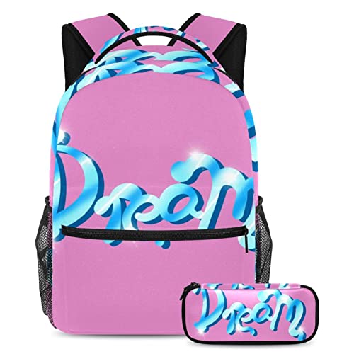 Sac à dos avec trousse de voyage multicolore pour adolescents et étudiants de grande capacité