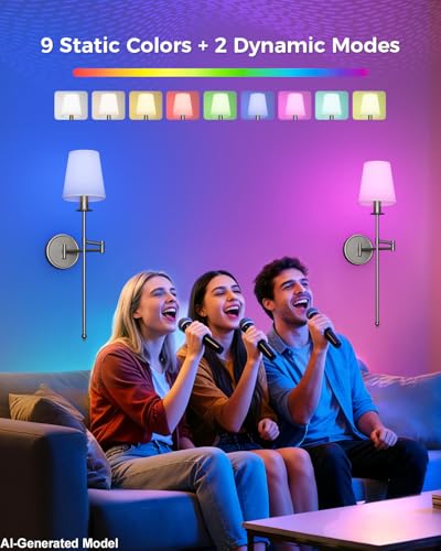 Image of Joosenhouse Battery Operated Wall Sconces Set of 2, 24.8 Inch Brushed Nickel Wireless Dimmable Wall Lamp with Remote Control, Easy Install Wireless Lighting for Bedroom, Living Room, Hallway
