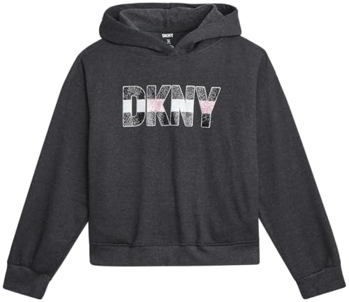 Image of DKNY Girls Sweatpants Set - 2 Piece Active Fleece Girls Sweatshirt and Jogger Youth Kids Sweatpants Matching Set (4-16)