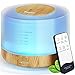 Hianjoo Dyfuzor zapachowy, Bluetooth, 500 ml, nawilżacz powietrza z timerem, ultradźwiękowy dyfuzor do aromaterapii, LED z 7 kolorami, do biura, jogi, spa, sypialni (kolor drewna)