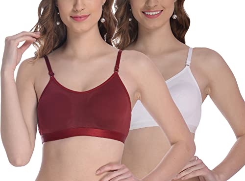 Image of FIMS - Fashion is my style Women Cotton Sports Bra for Gym, Yoga, Running Bra for Girls, Racer Back, Full Coverage, Multicolor, Cup B, See Main Image to Check How Many Bra You Will Get