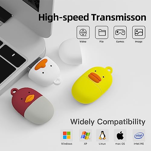 【 令和新型 】usbメモリ かわいい USB 2.0 カラフル おもしろい 動物の形状 2年保証 耐衝撃 耐熱 防水 防塵 (32G-2.0, ガチョウ)