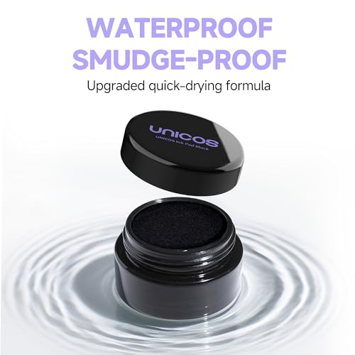 Image of Unicos Lower Lash Stamp Ink Pad, Long-Wear Gel Eyeliner, Waterproof & Smudge-Proof, Long-Lasting, Natural Look, Easy to Use, Black