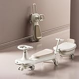 WGM新登場 乗用玩具 子供自動車 乗り物 乗れる おもちゃ 子供 スイングカー 車 乗り物 コンビカー 光るタイヤ 大人も一緒に乗れる 耐荷重110KG プレゼント 誕生日 孫 クリスマス (大人用プルロッド + 取り外し可能なプッシュハンドル + トレーラー,カーキ)