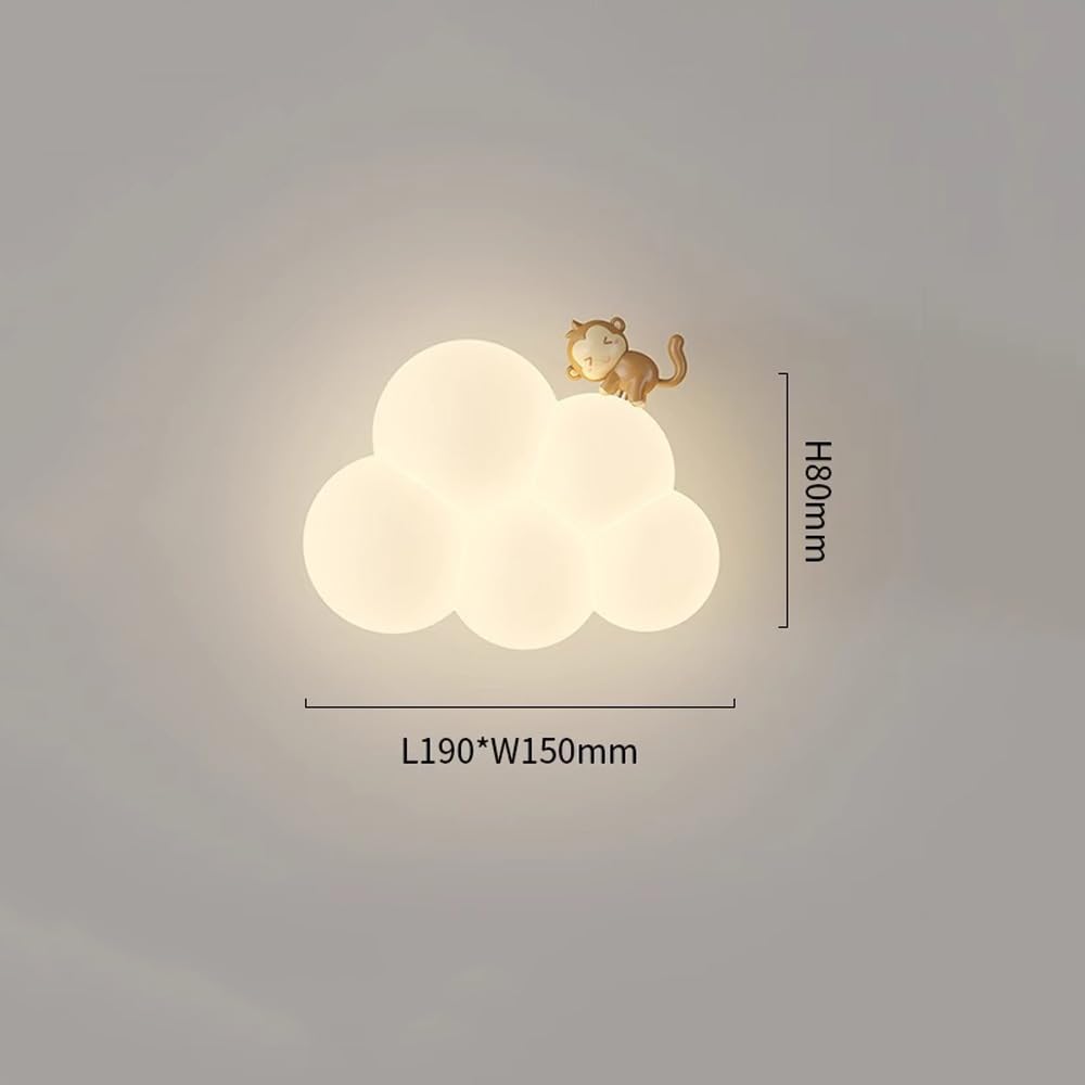 Appliques murales LED pour enfants nuage animal mignon abat-jour lait blanc intensité variable