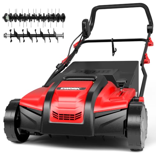 EWORK Electric Dethatcher and Scarifier 17-Inch 15-Amp with