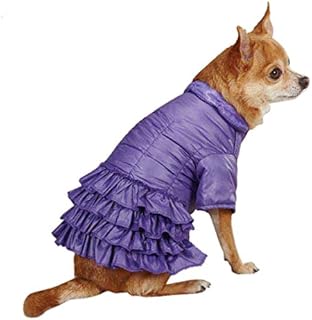 East Side Collection Polyester Ruffle Dog Parka  Medium  Ultra Violet  - Compare price