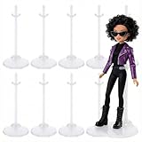 BieFuDan 10Pcs Adjustable Doll Stands Display Holders, Action Figure Stand Toy Dolls Accessories, Transparent Plastic Mini Doll Display Stands Support for 11 to 13 Inch Dolls