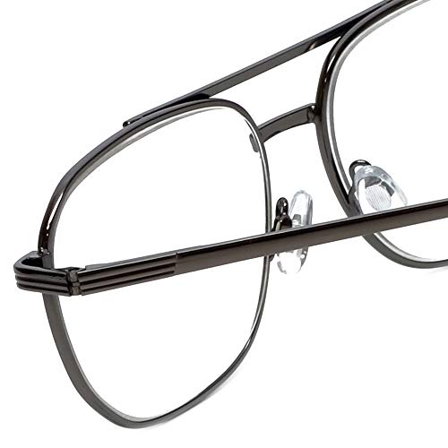 Image of Calabria 1106 Metal Aviator Reading Glasses in Gun-Metal or Gold