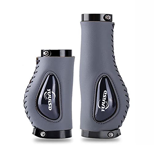 Silicone PU Leather Mountain Bike Handlebar Grips Gray