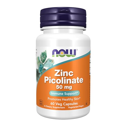 Image of NOW Foods Supplements, Zinc Picolinate 50 mg, Supports Enzyme Functions*, Immune Support*, 60 Veg Capsules